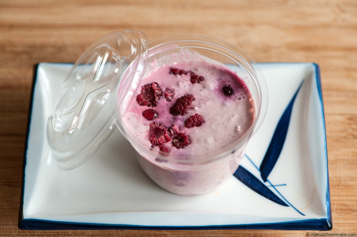 <h5>Birchermüsli Bergkind Style mit Himbeeren</h5>