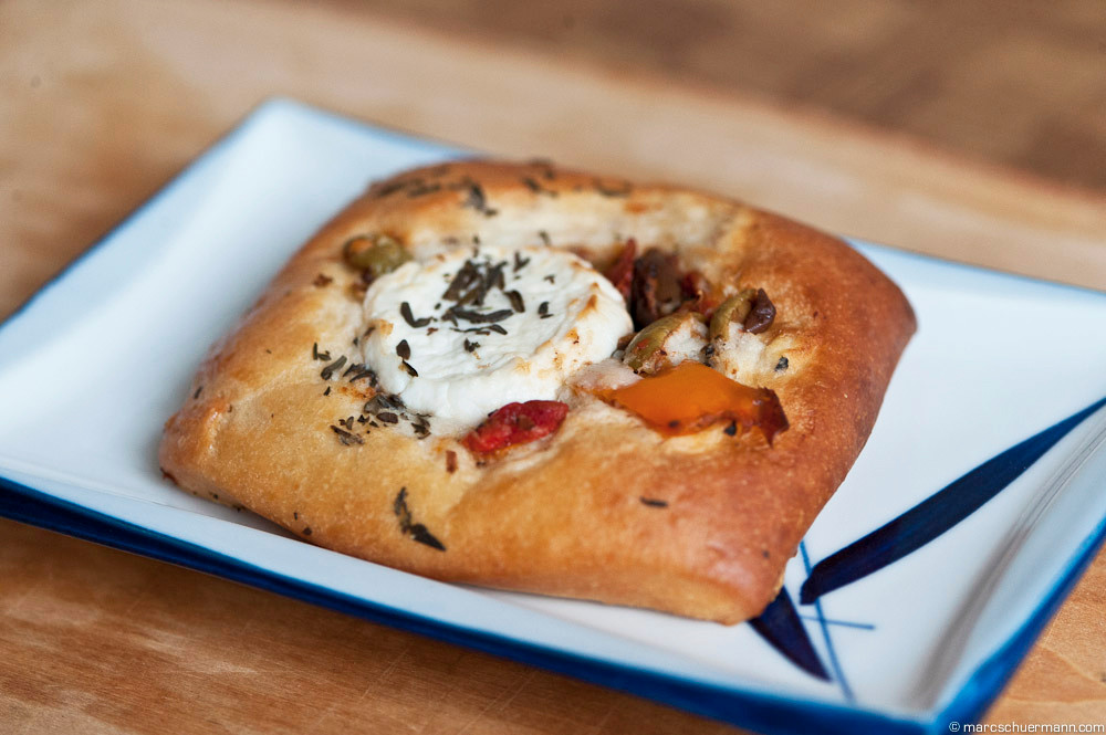 <h5>Butter-Brioche mit Ziegenkäse</h5>